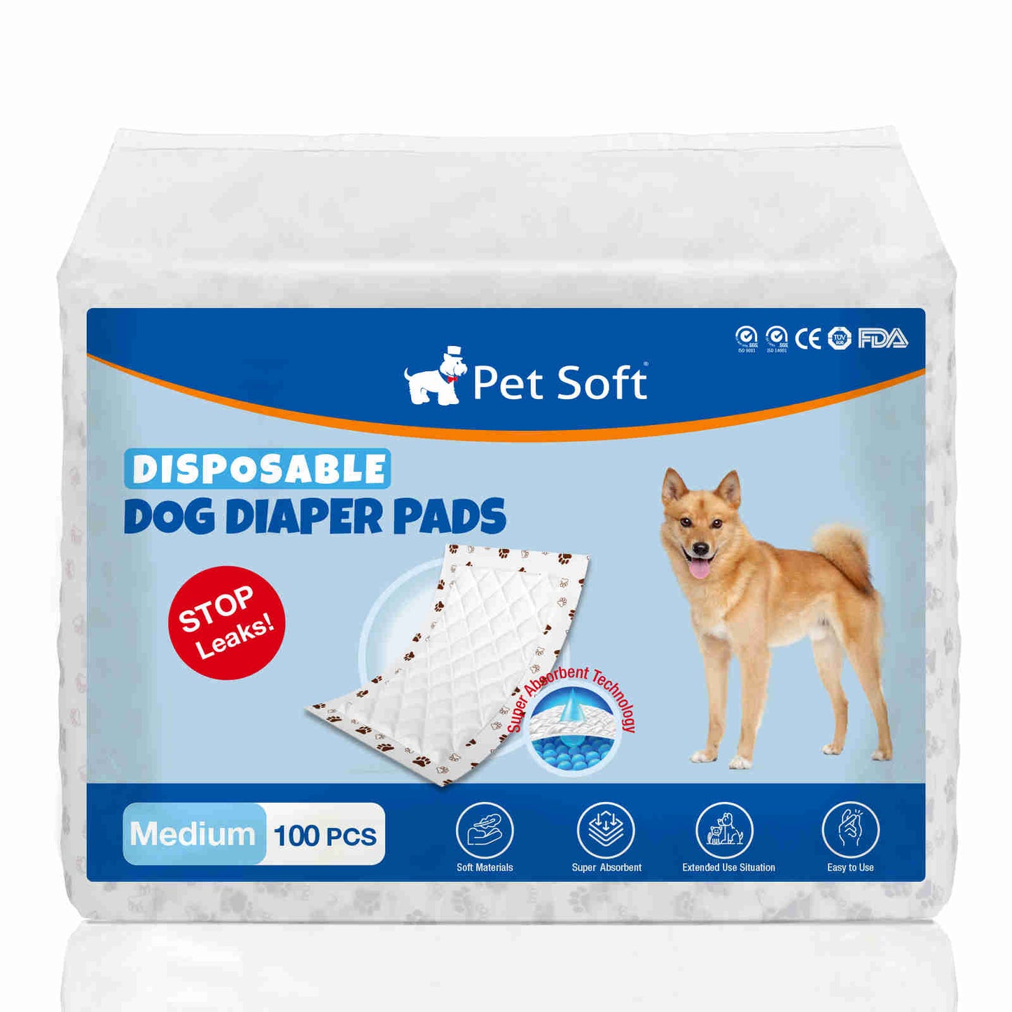 Disposable Dog Diaper Liners, Fit Most Dog Wraps and Belly Bands, Brown, 1 Pack