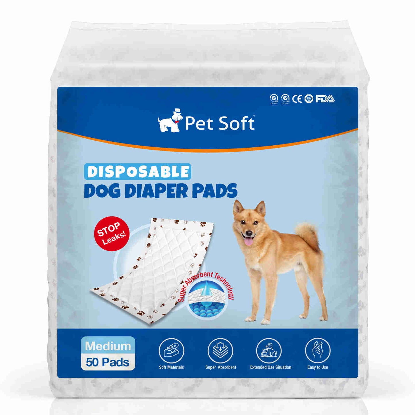 Disposable Dog Diaper Liners, Fit Most Dog Wraps and Belly Bands, Brown, 1 Pack