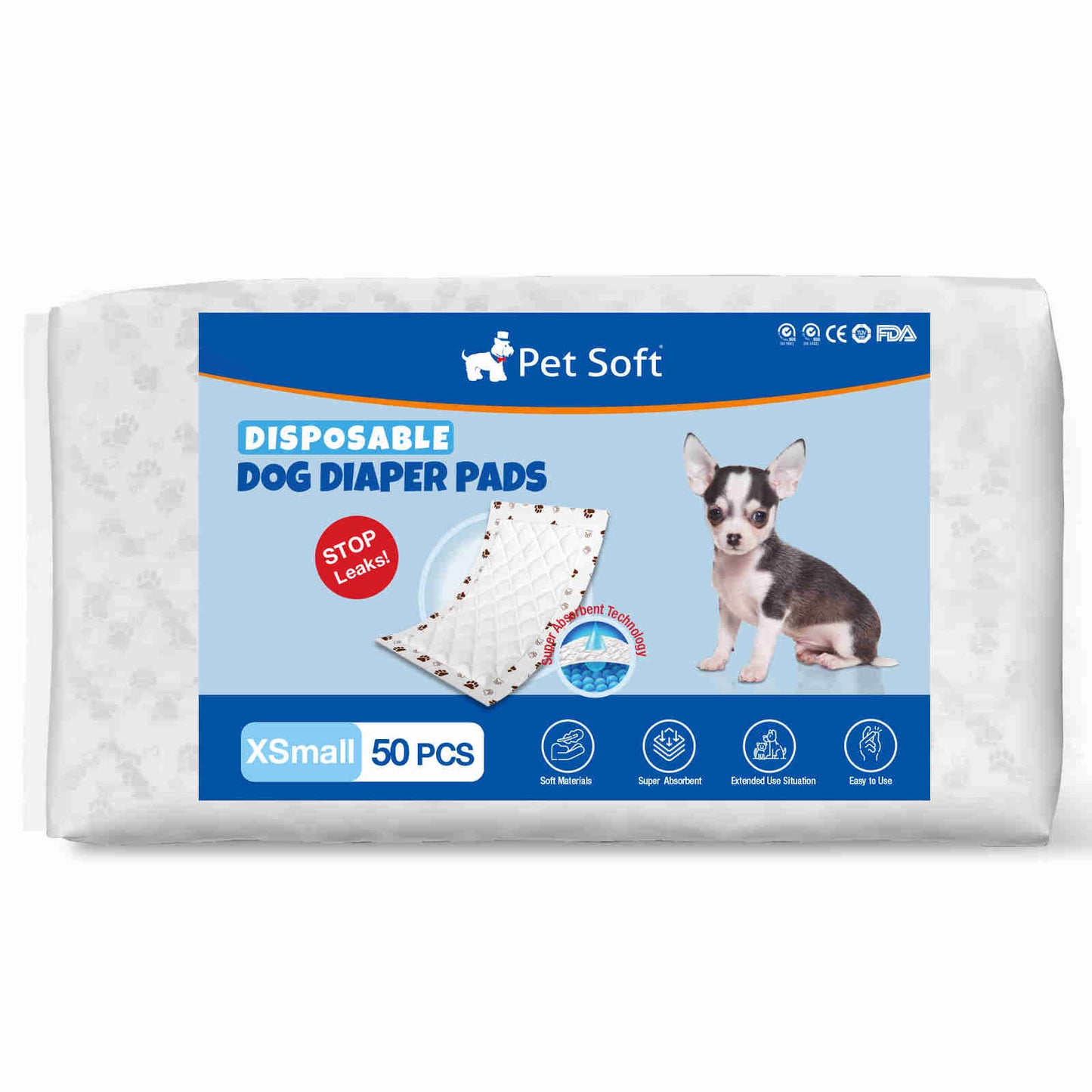 Disposable Dog Diaper Liners, Fit Most Dog Wraps and Belly Bands, Brown, 1 Pack