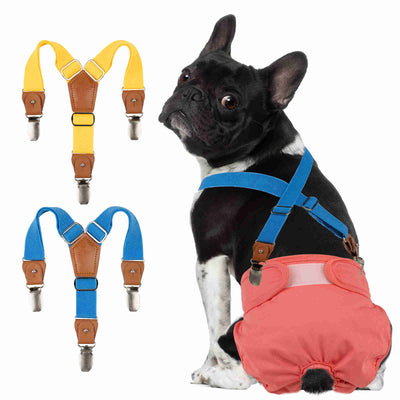 Dog Diaper Keeper For Male Dog And Female Dog Diapers, 2 Pcs Pack (Blue & Yellow)