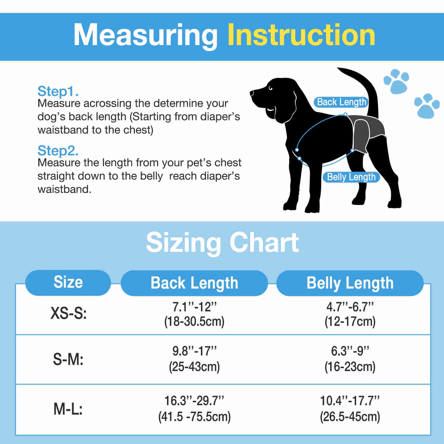 Dog Diaper Keeper For Male Dog And Female Dog Diapers, 2 Pcs Pack (Blue & Yellow)
