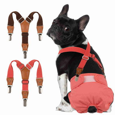 Dog Diaper Keeper For Male Dog And Female Dog Diapers, 2 Pcs/ Pack (Red & Brown)