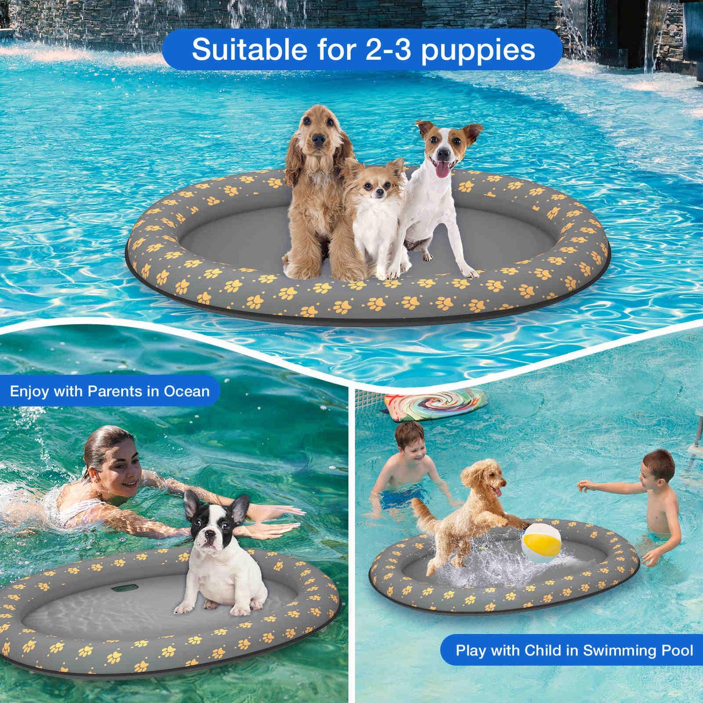 Dog Float Raft - Inflatable Dog Swimming Float for Summer