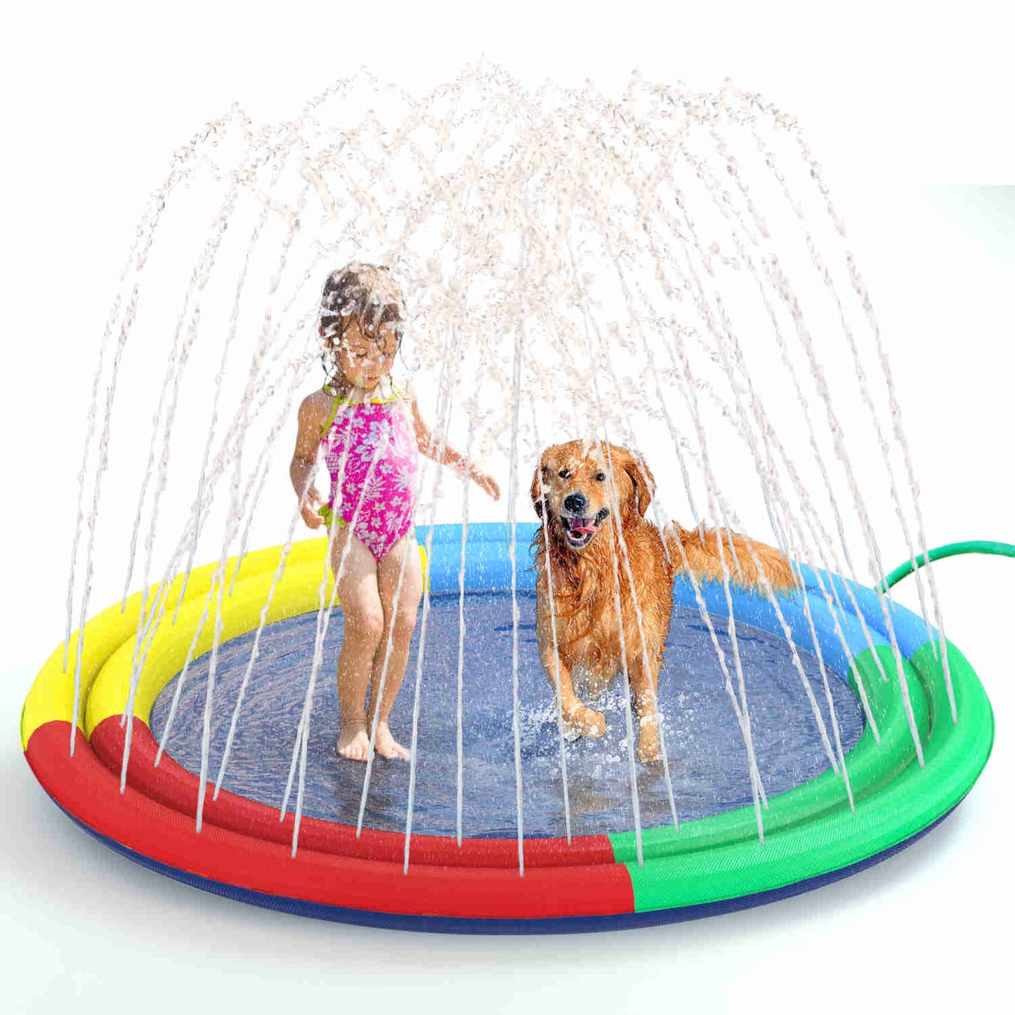 Double-Ring Thickened Splash Water Mat for Dogs, Summer Fun Water Toys for Dogs, 1 Pack