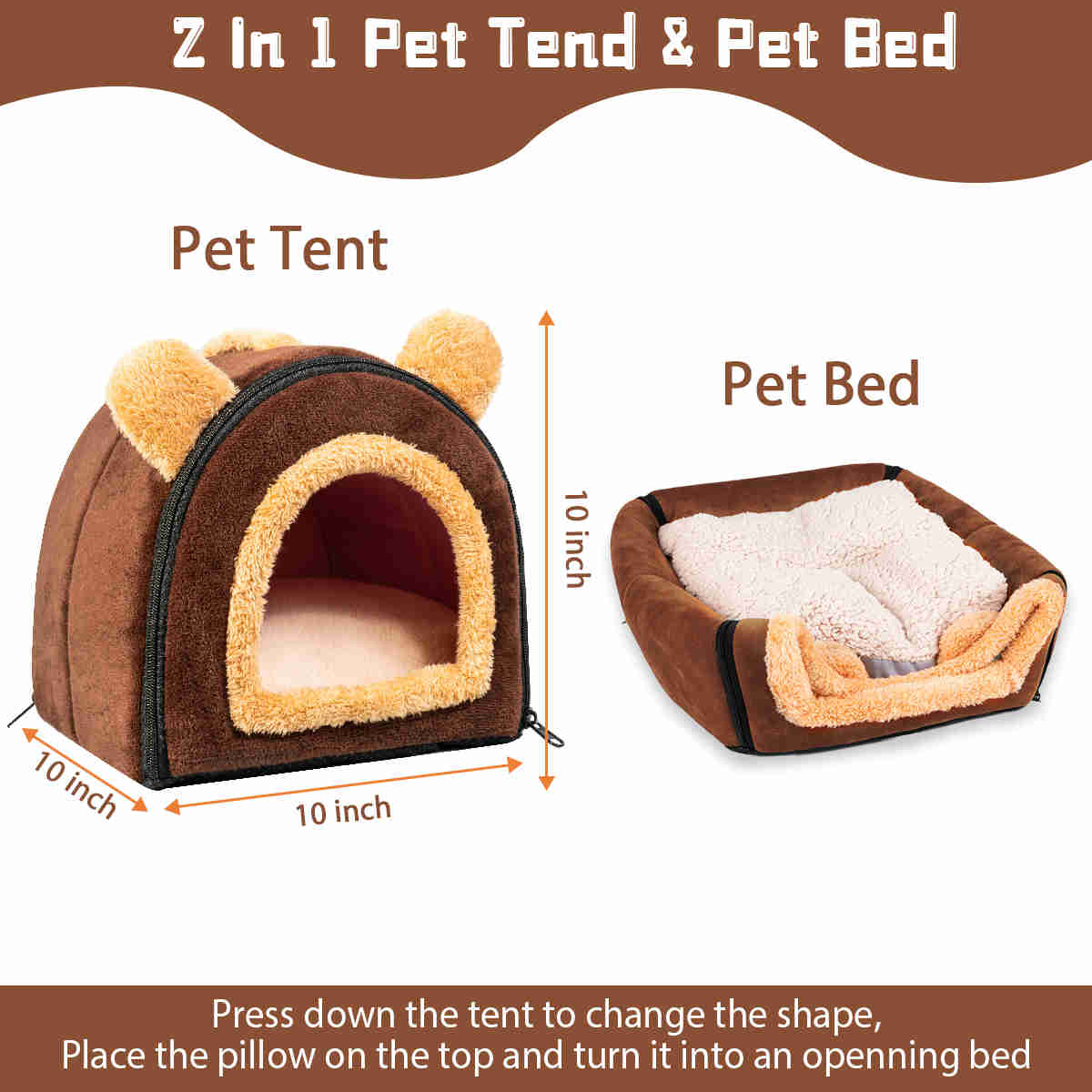 Guinea Pig Hideout,Bunny Bed, Small Animal Bed, Small Animal Bed, 1 Pack (Coffee)