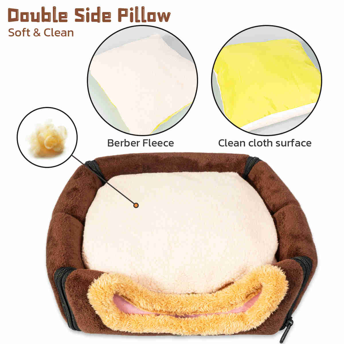 Guinea Pig Hideout,Bunny Bed, Small Animal Bed, Small Animal Bed, 1 Pack (Coffee)