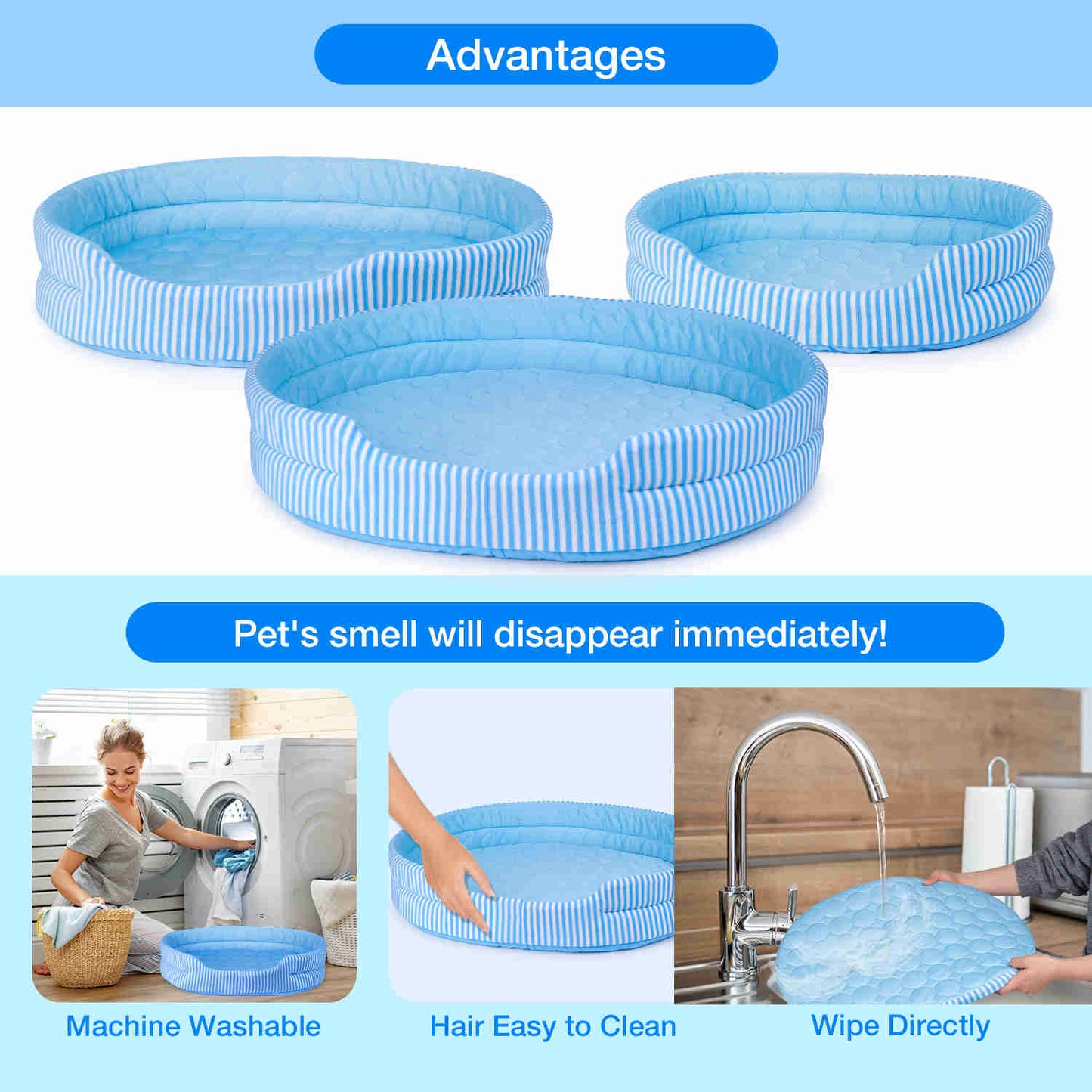Ice Silk Pet Bed, S size, 1 Pack