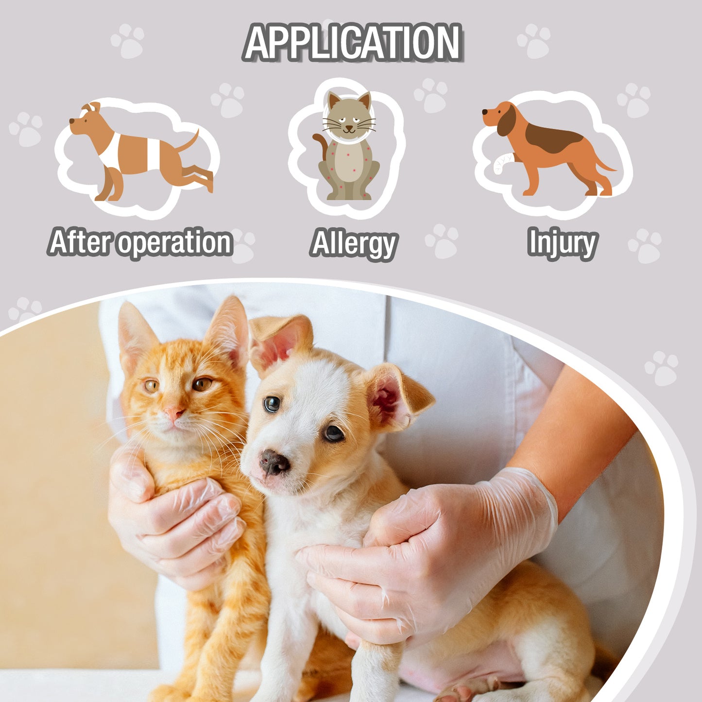 Inflatable Dog Collars-Adjustable Collars for dogs and Cats, 1 Pack (Grey)
