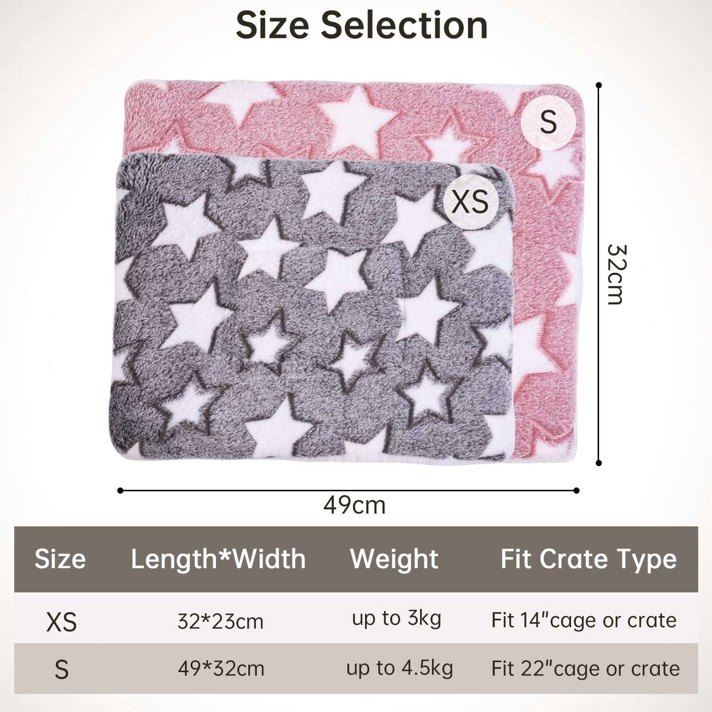 Small Animal Bed Mat for Rabbit Guinea Pig Squirrel Hamster, 2 Pcs
