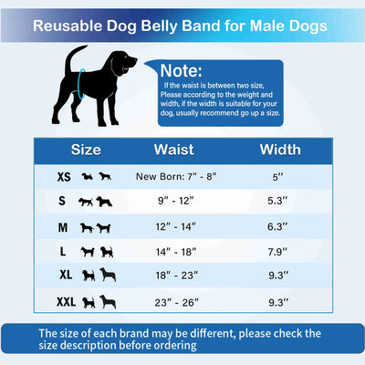 Washable Male Dog Diapers, Reusable Doggy Diapers, 3 Pack (Dino)