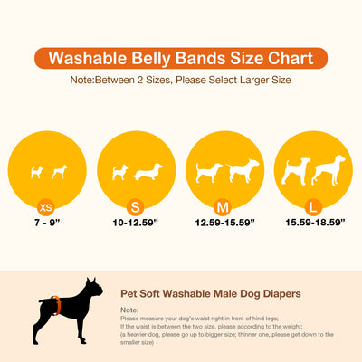 Washable Male Dog Diapers, Reusable Doggy Diapers, 3 Pack (Geometric Patterns)