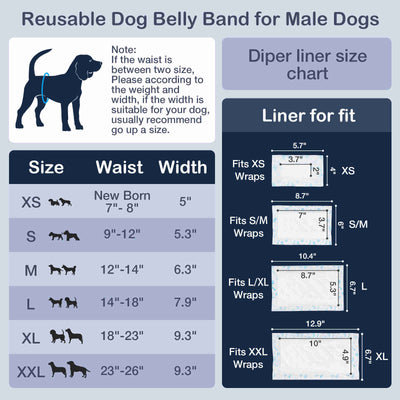 Washable Male Dog Diapers, Reusable Doggy Diapers, 3 Pack (Spaceâ…¡)