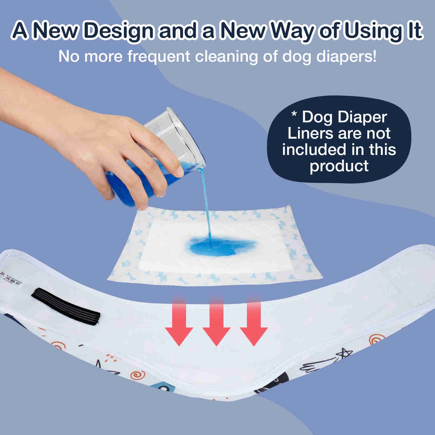 Washable Male Dog Diapers, Reusable Doggy Diapers, 3 Pack (SpaceⅡ)