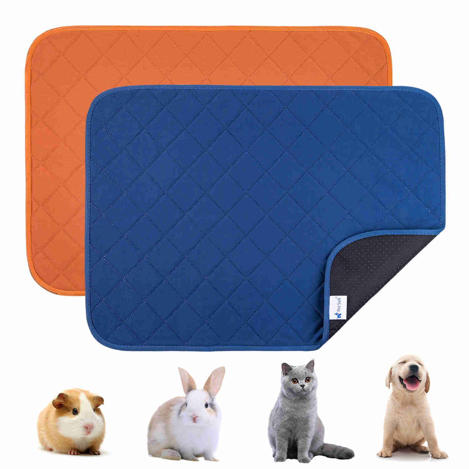Washable Small Pet Pads, like guinea pigs(Blue Orange)