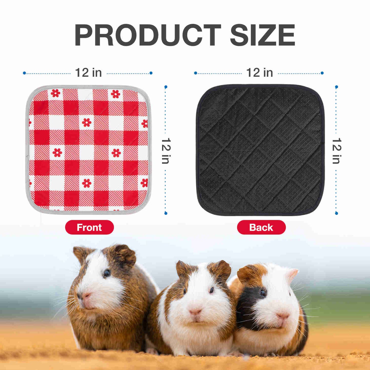 Washable Small Pet Pads, like guinea pigs(Cute Plaid)