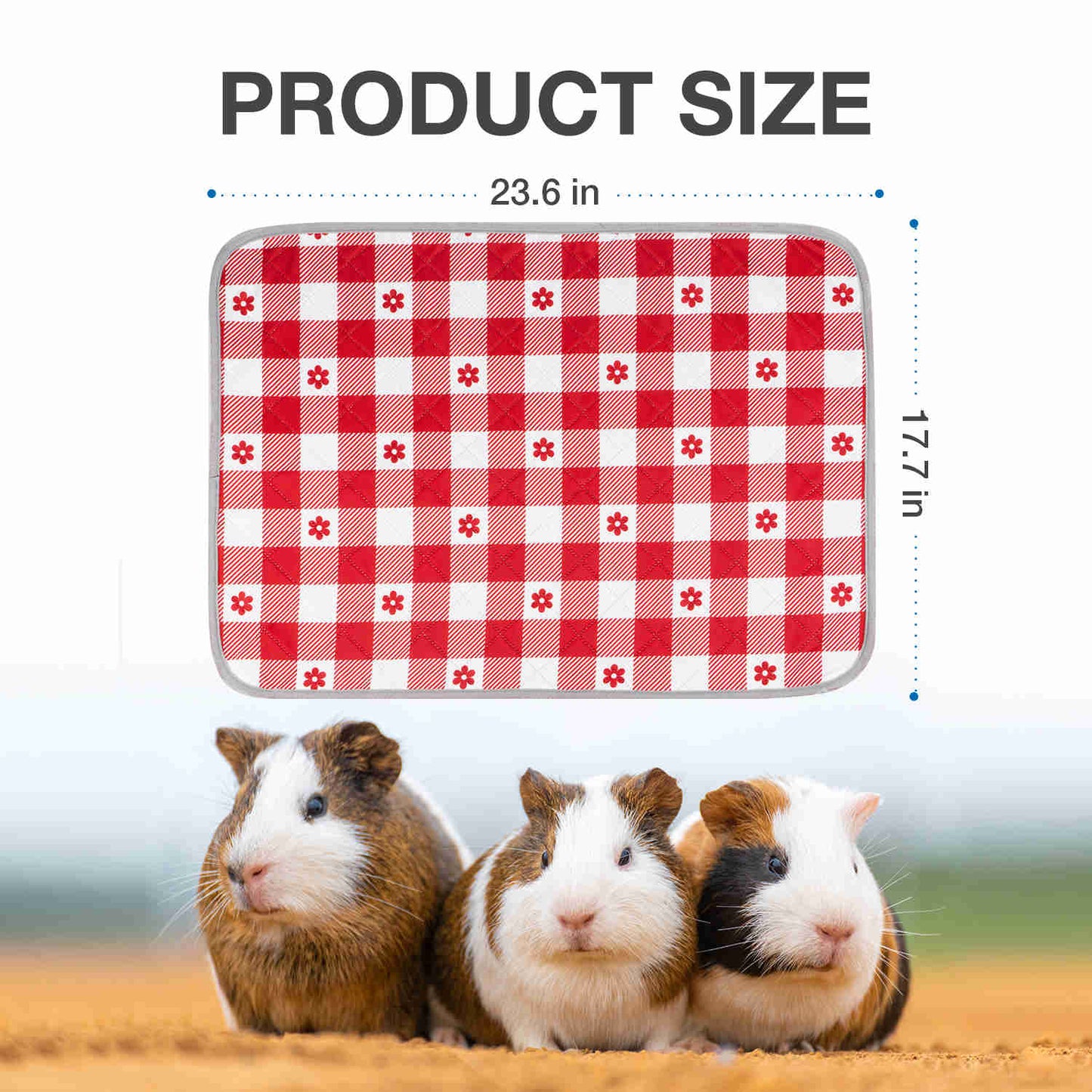 Washable Small Pet Pads, like guinea pigs(Cute Plaid)