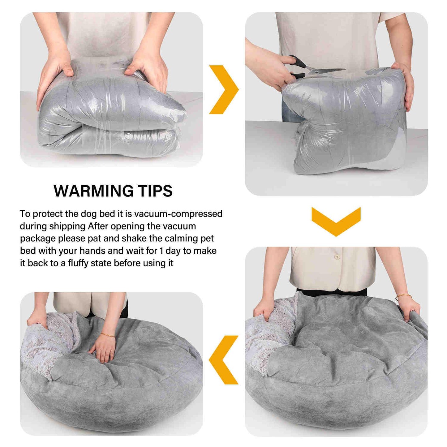 Covered Pet Bed, Washable, Gray