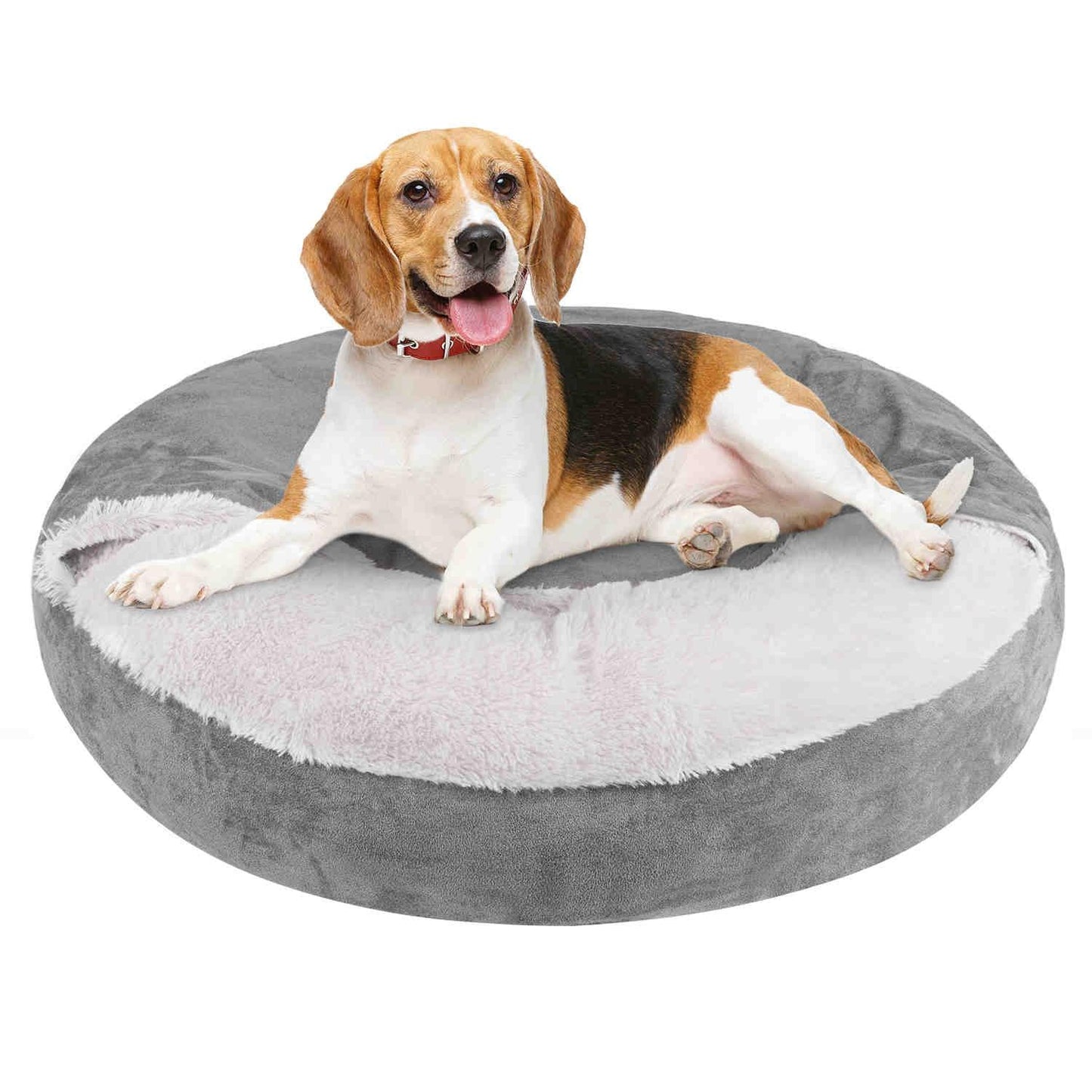 Covered Pet Bed, Washable, Gray