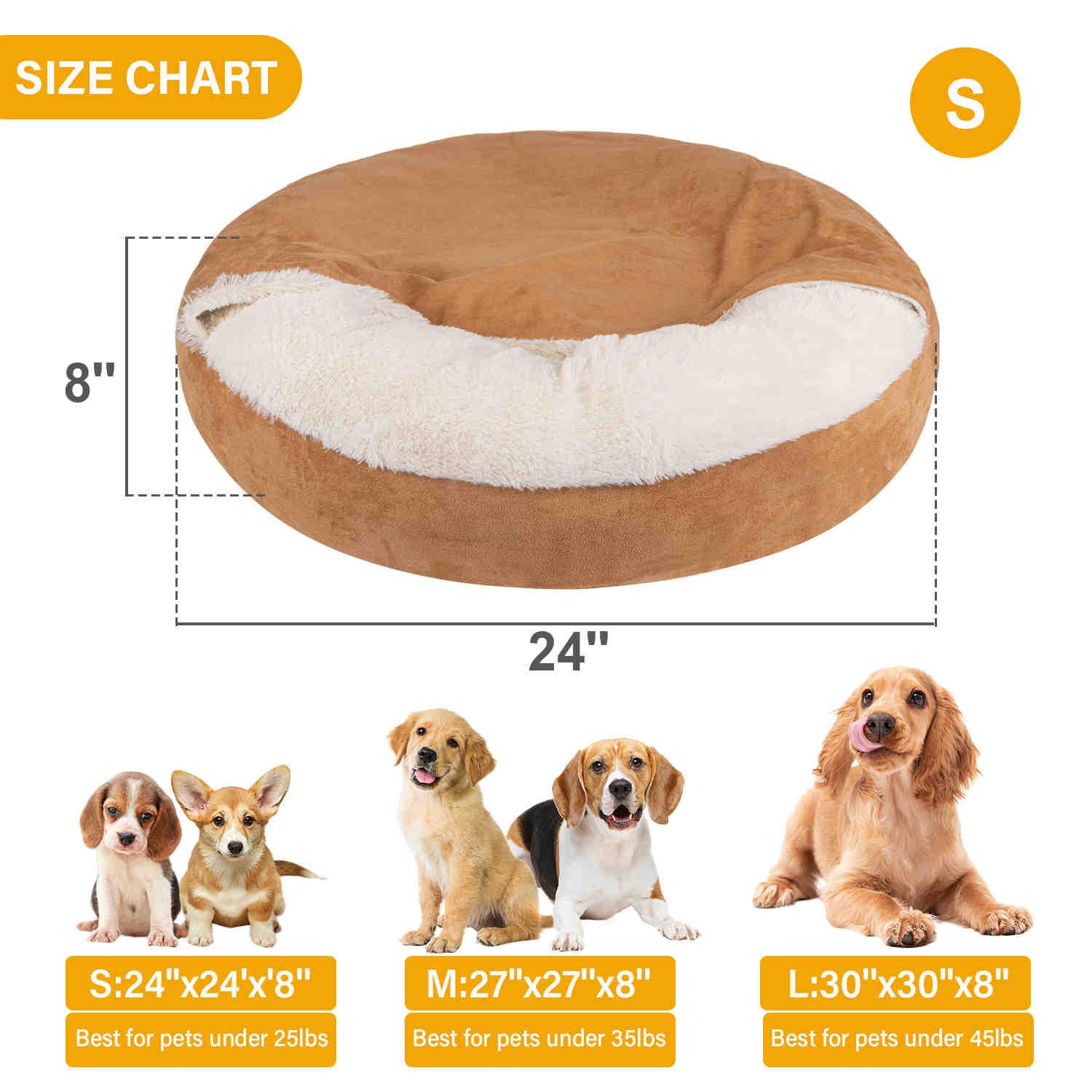 Covered Pet Bed, Washable, Khaki