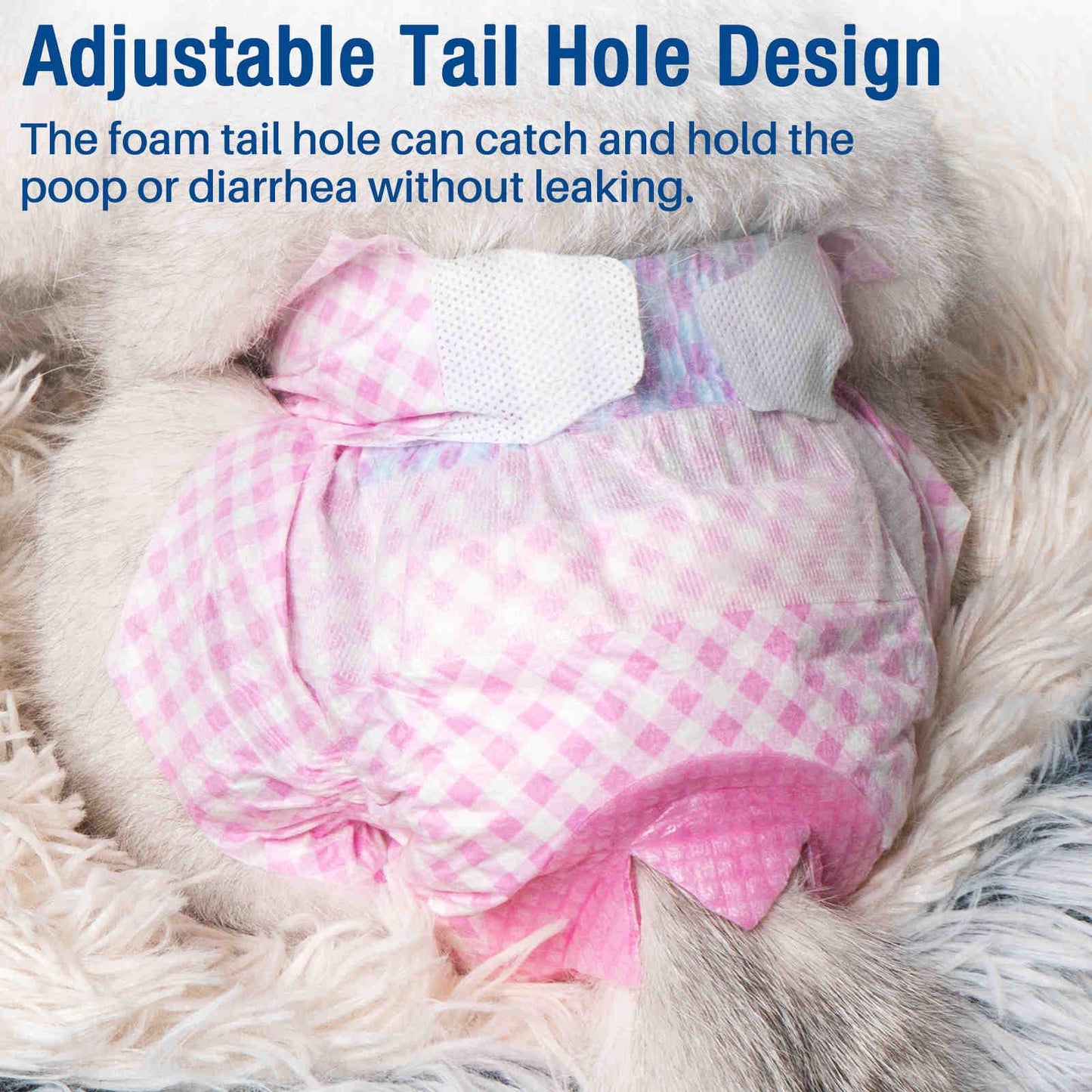 Disposable Cat Diapers, Adjustable Foam Tail Hole, 24 Pcs, 1 Pack