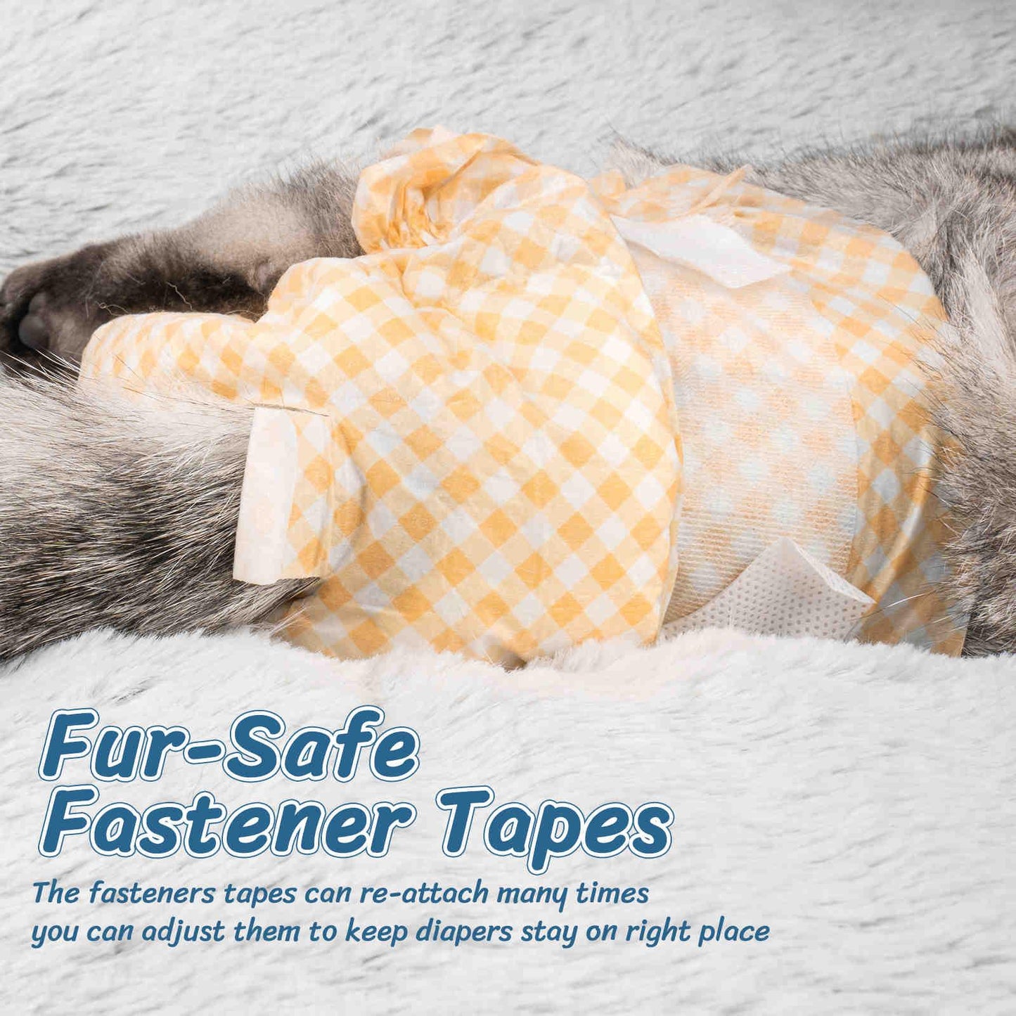 Disposable Cat Diapers, Orange Plaid Pattern