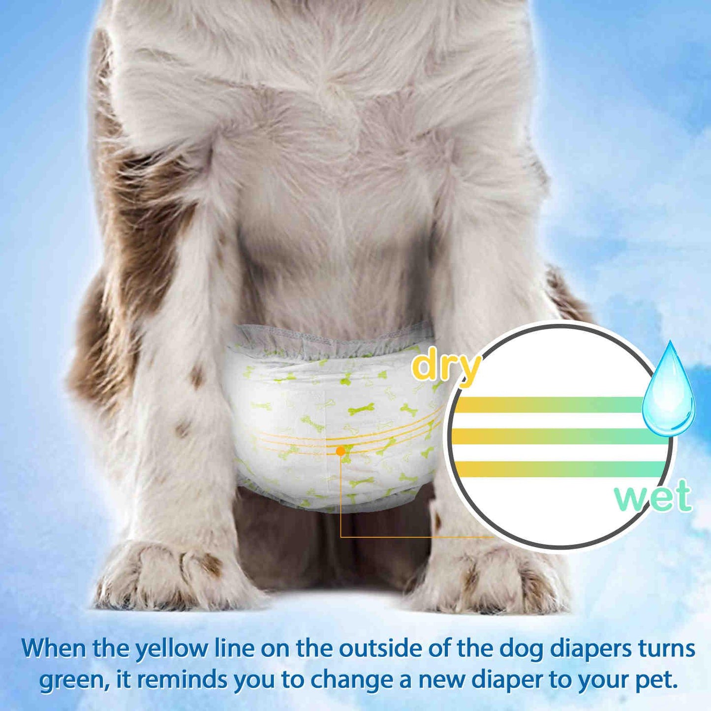 Disposable Male Dog Diapers Wraps with Wetness Indicator