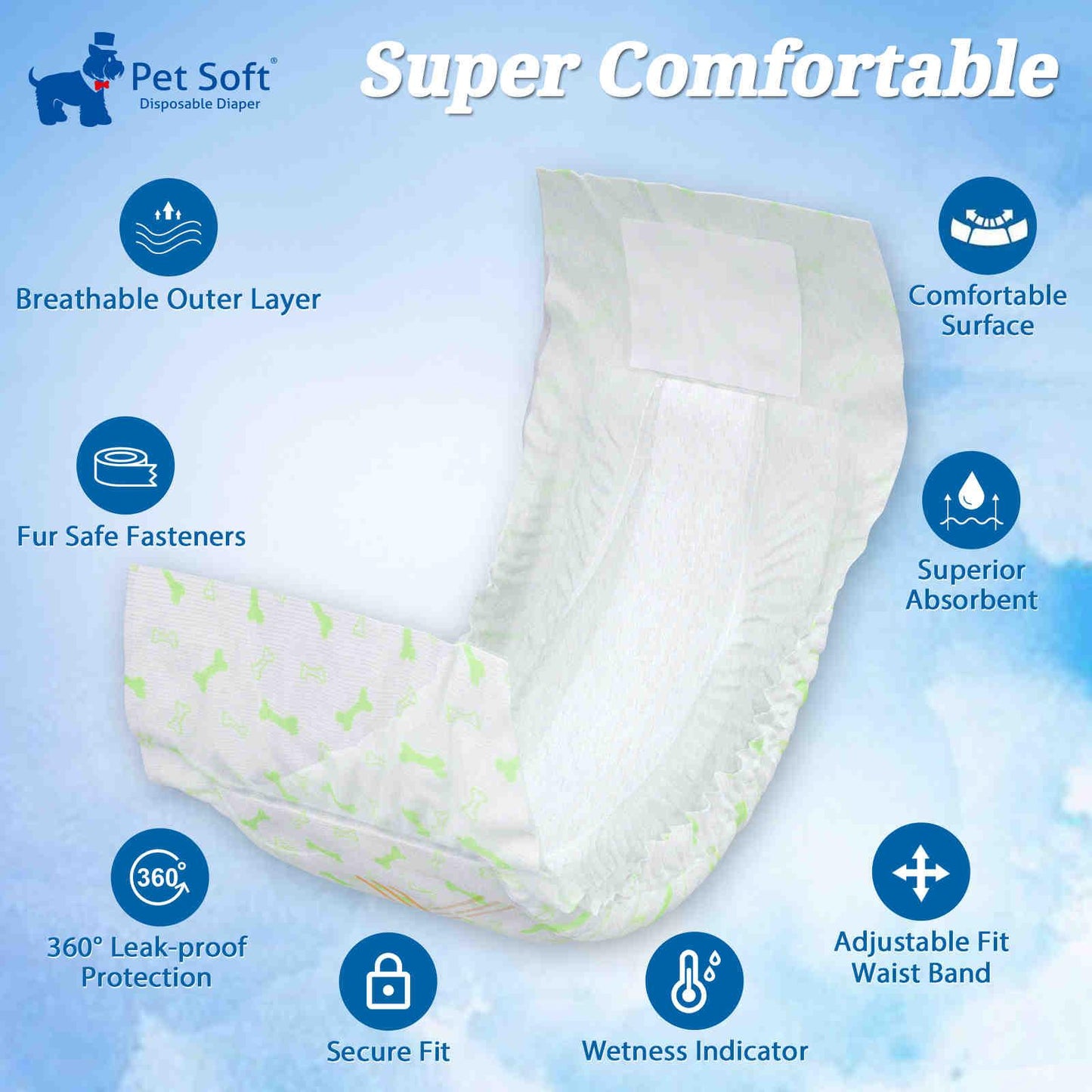 Disposable Male Dog Diapers Wraps with Wetness Indicator