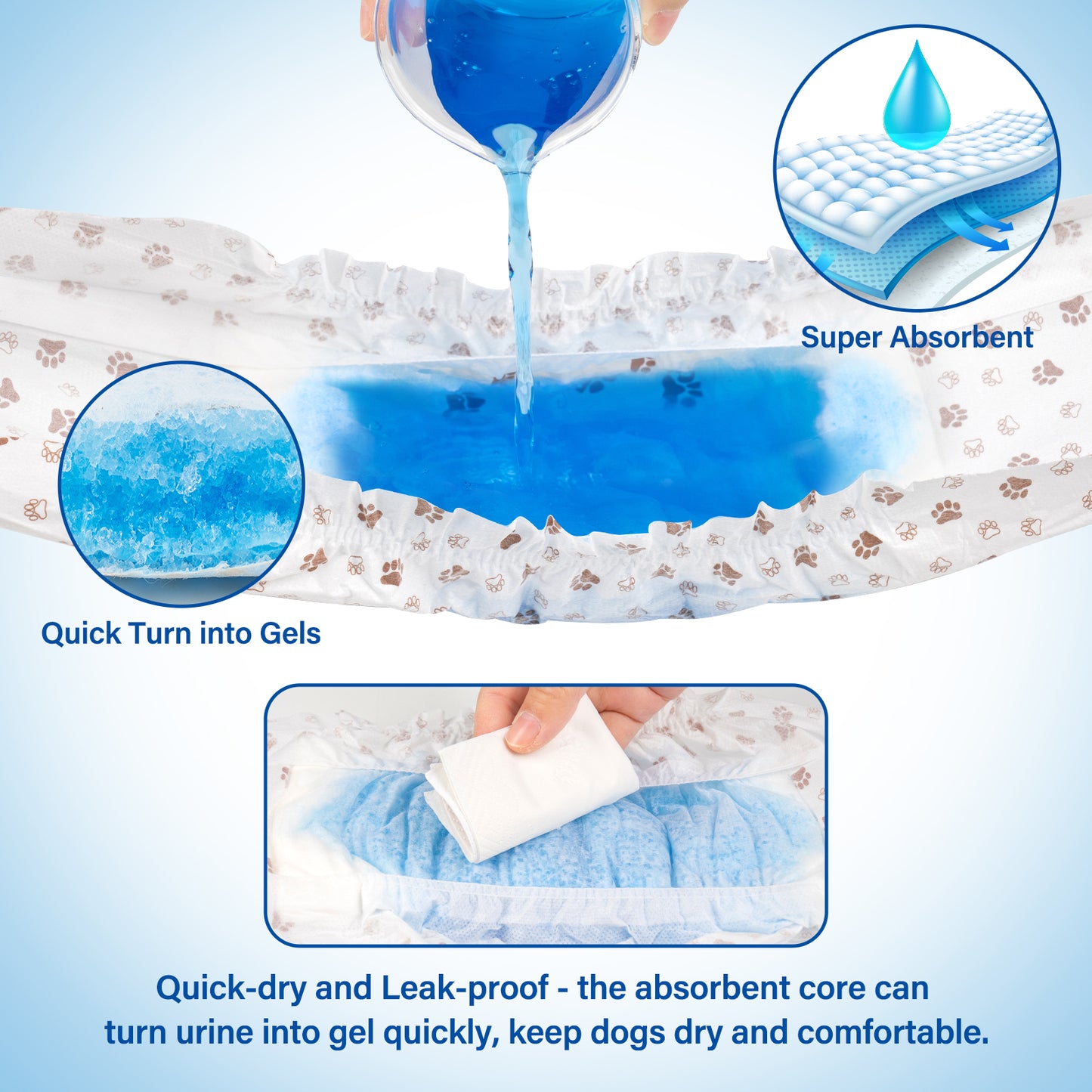 Disposable Male Dog Diapers Wraps with Wetness Indicator