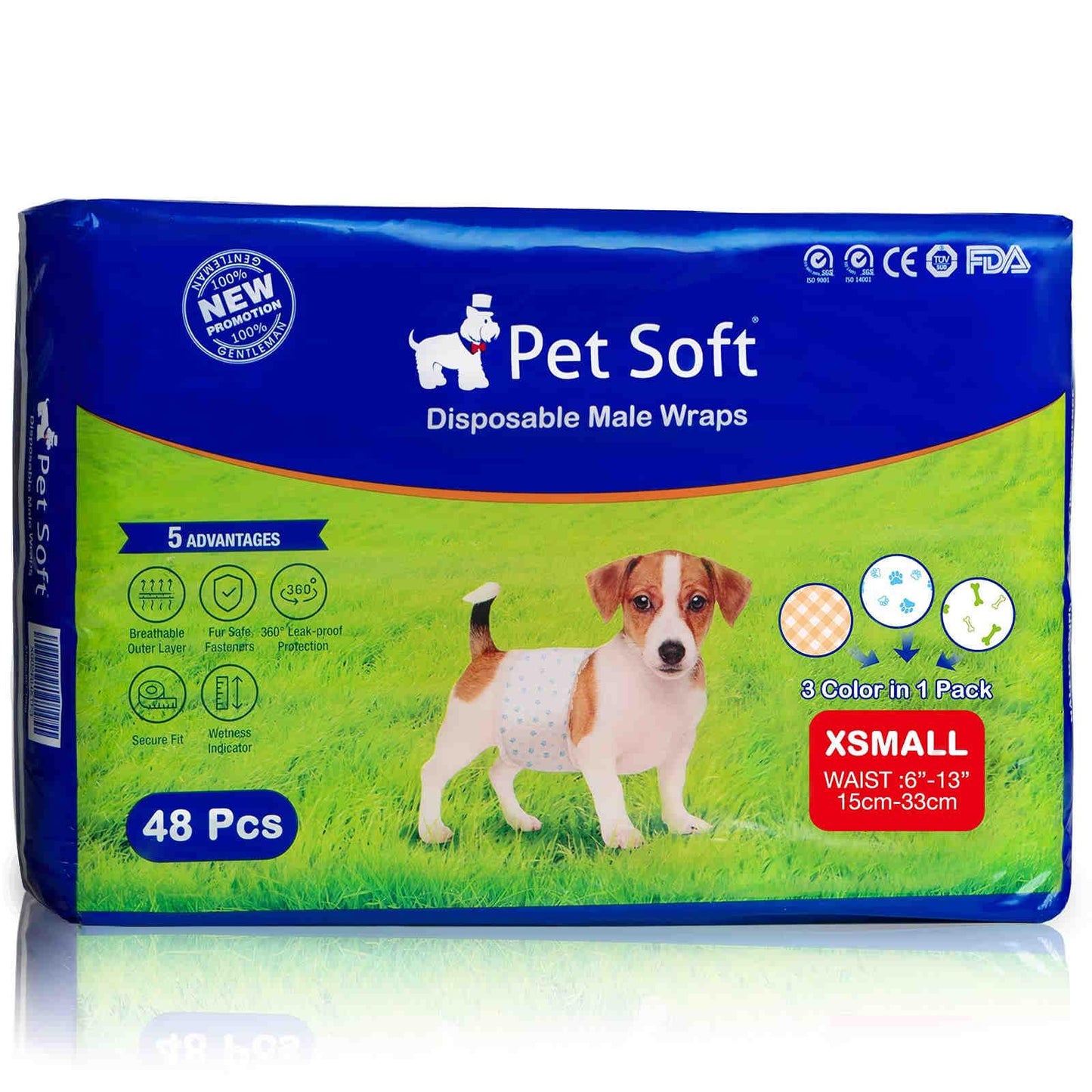 Disposable Male Dog Diapers Wraps with Wetness Indicator