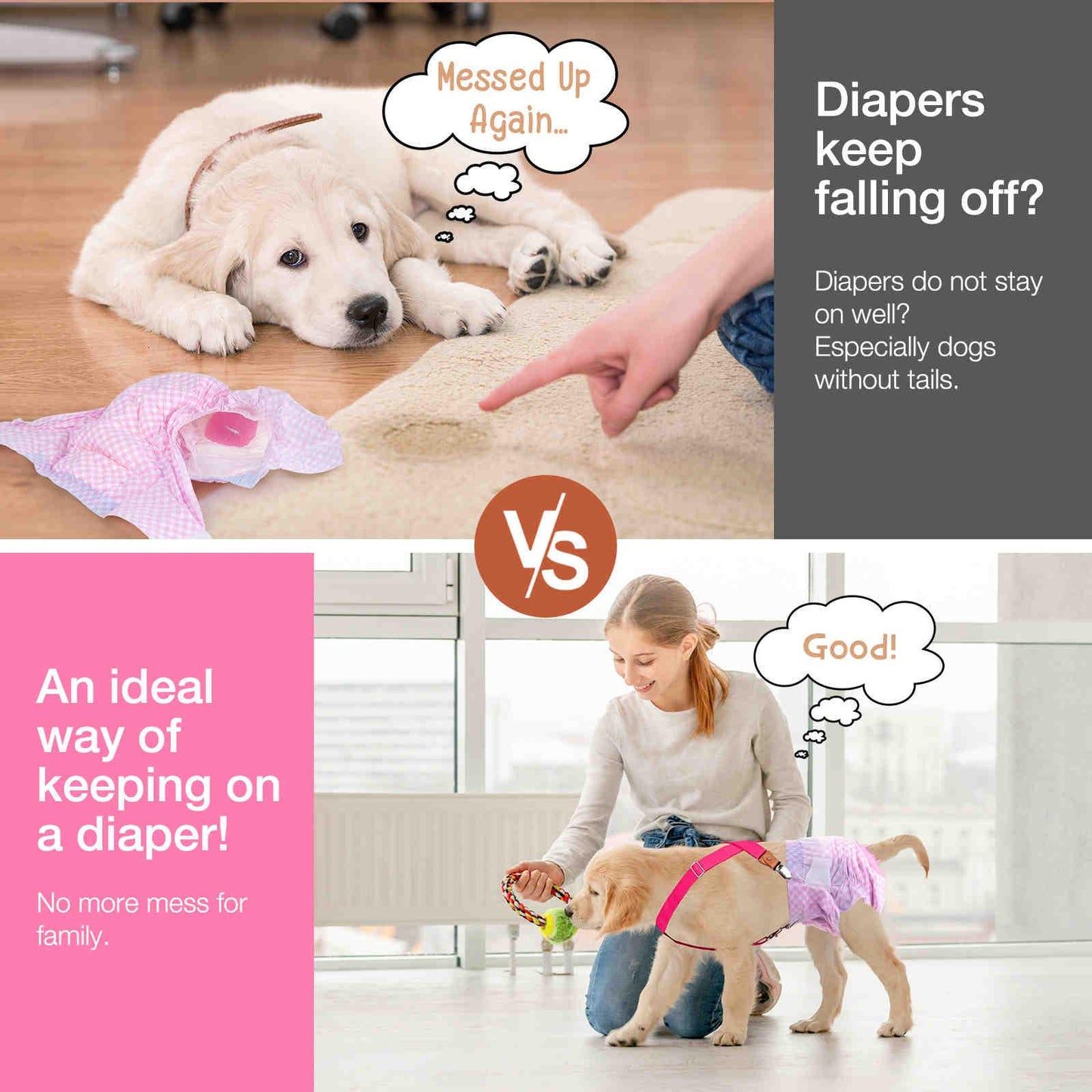 Dog Diaper Keeper For Male Dog And Female Dog Diapers