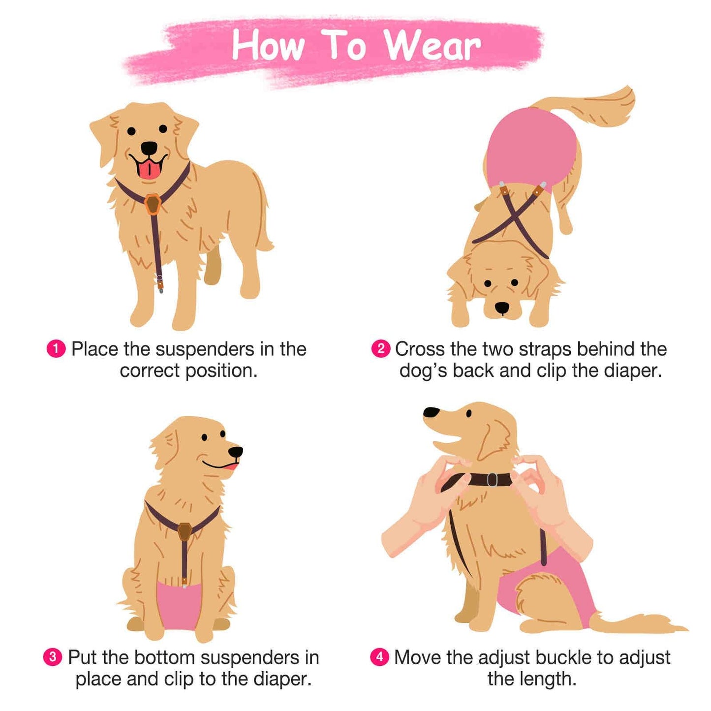 Dog Diaper Keeper For Male Dog And Female Dog Diapers