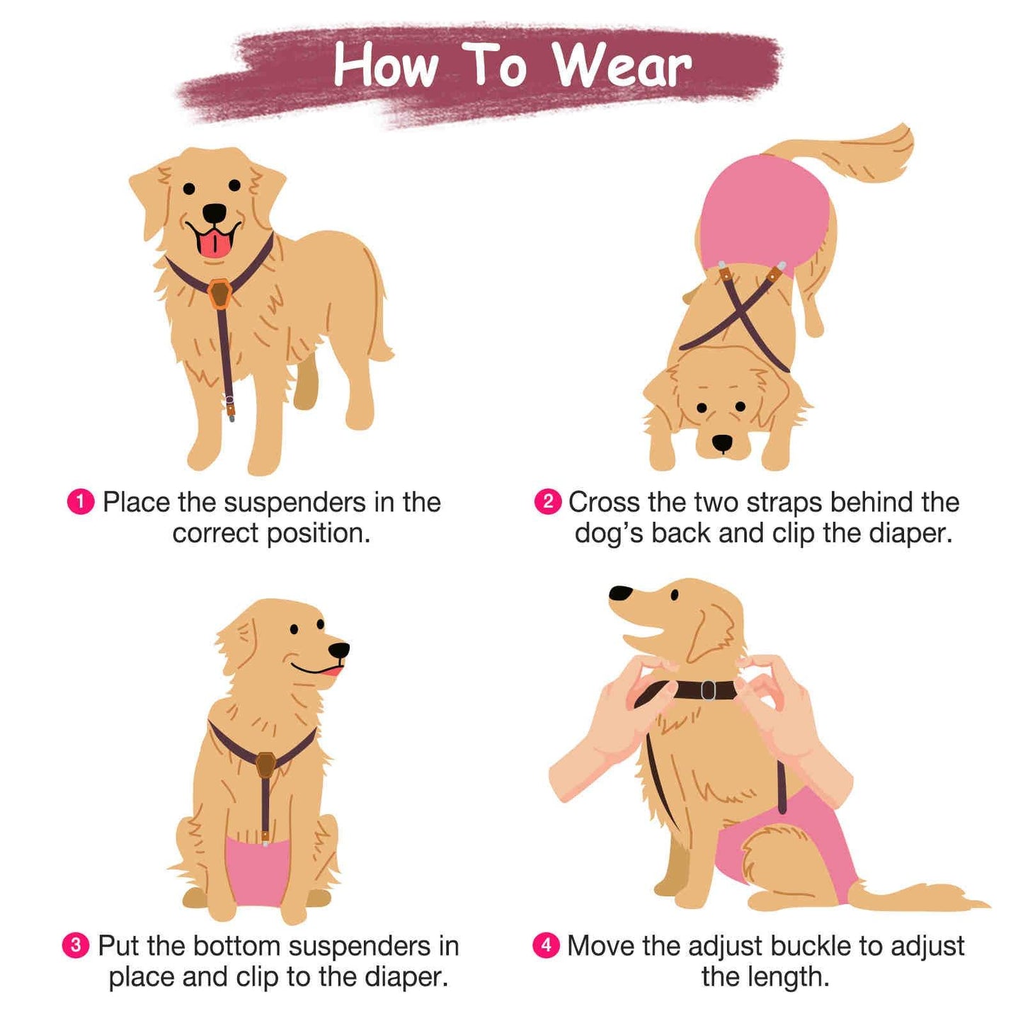 Dog Diaper Keeper For Male Dog And Female Dog Diapers