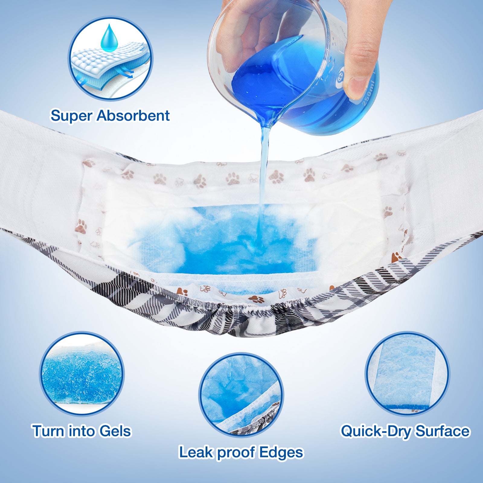 Disposable Dog Diaper Liners, Fit Most Dog Wraps and Belly Bands, Up-graded, Brown, 1 Pack