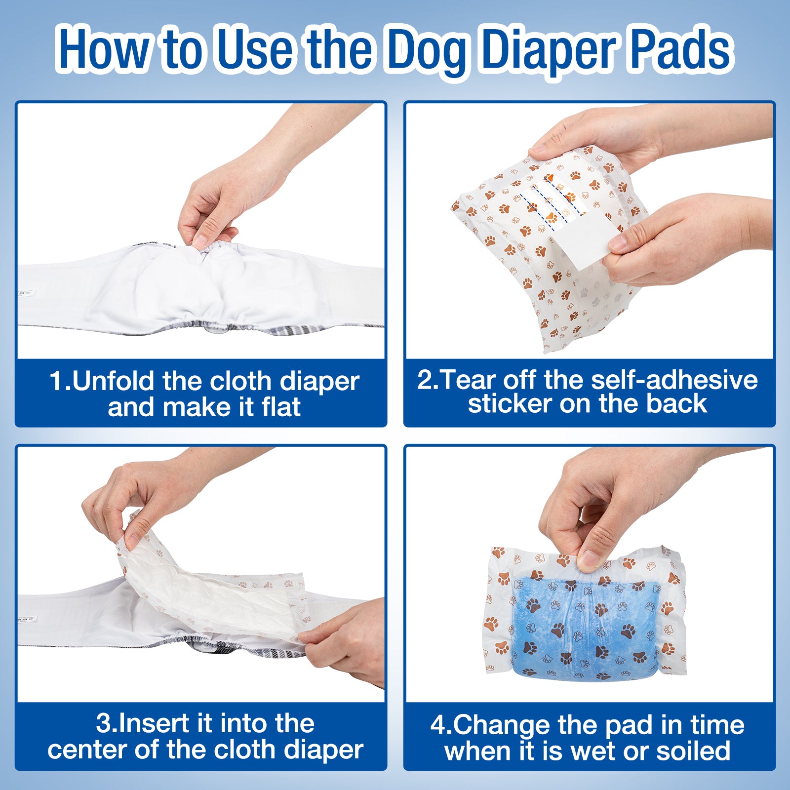 Disposable Dog Diaper Liners, Fit Most Dog Wraps and Belly Bands, Up-graded, Brown, 1 Pack