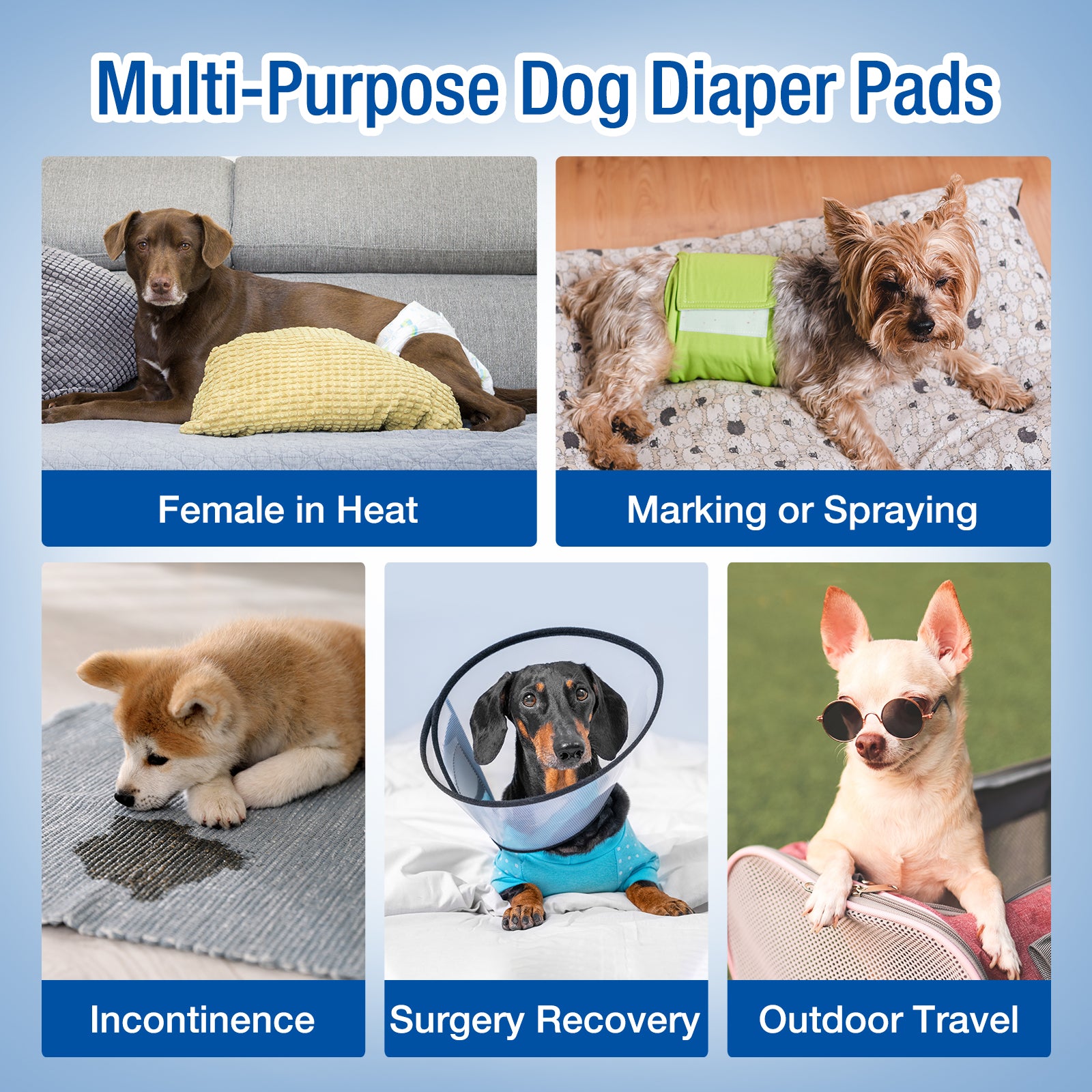 Disposable Dog Diaper Liners, Fit Most Dog Wraps and Belly Bands, Up-graded, Brown, 1 Pack
