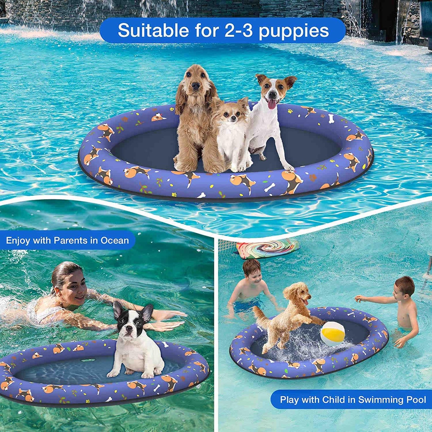 Dog Float Raft - Inflatable Dog Swimming Float for Summer