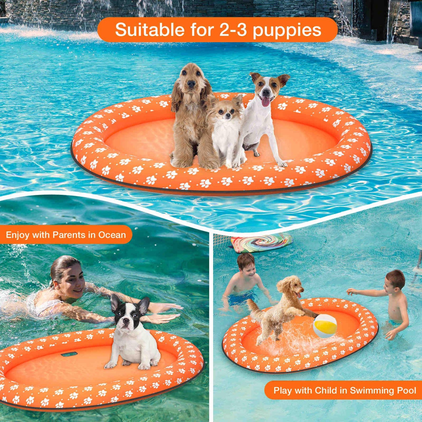 Dog Float Raft - Inflatable Dog Swimming Float for Summer