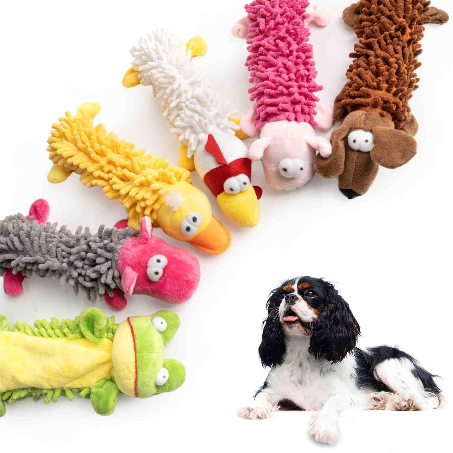 Dog Squeaky Toys Plush Dog Chew Toys, 6 Pack - Petsoft