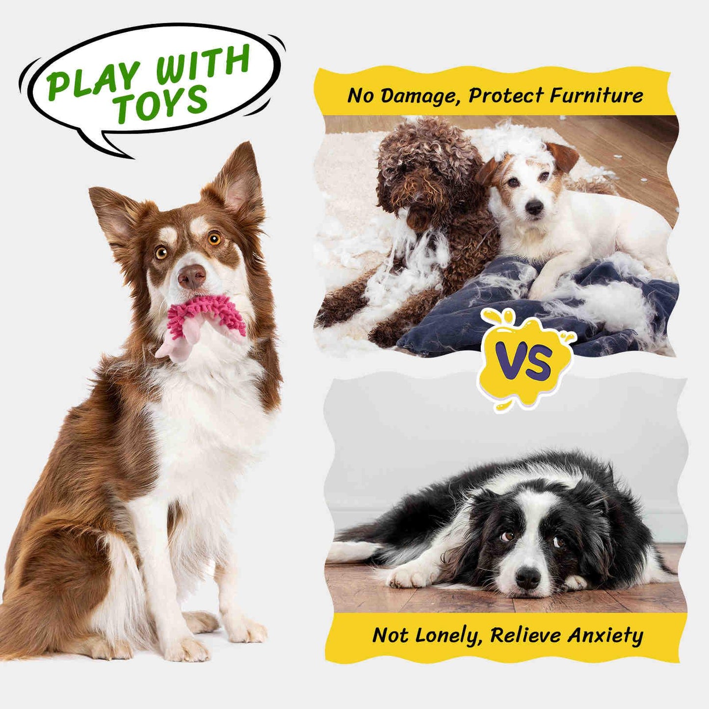 Dog Squeaky Toys Plush Dog Chew Toys, 6 Pack - Petsoft