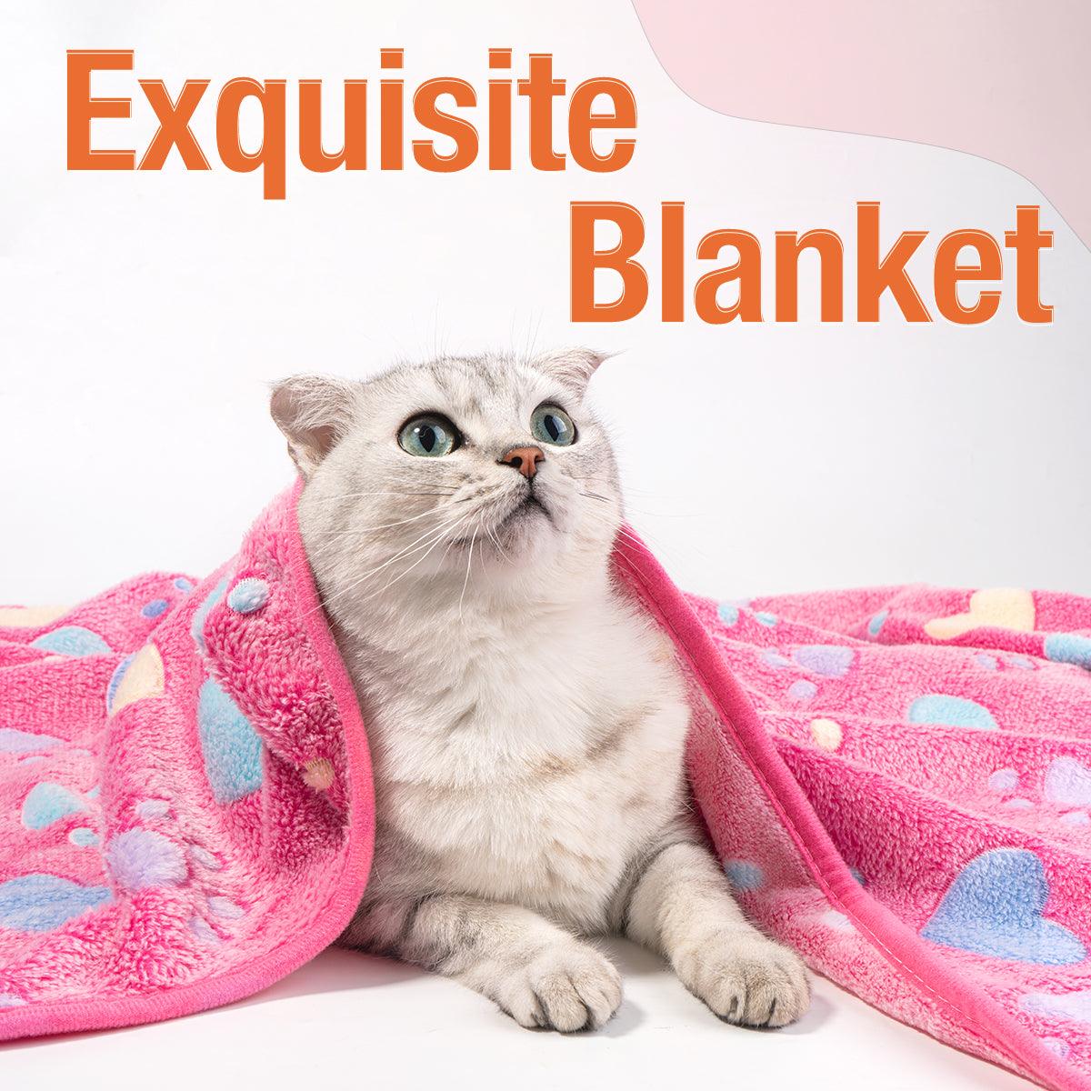 Fluffy Cats Dogs Blankets, 3 Pack (Heart)
