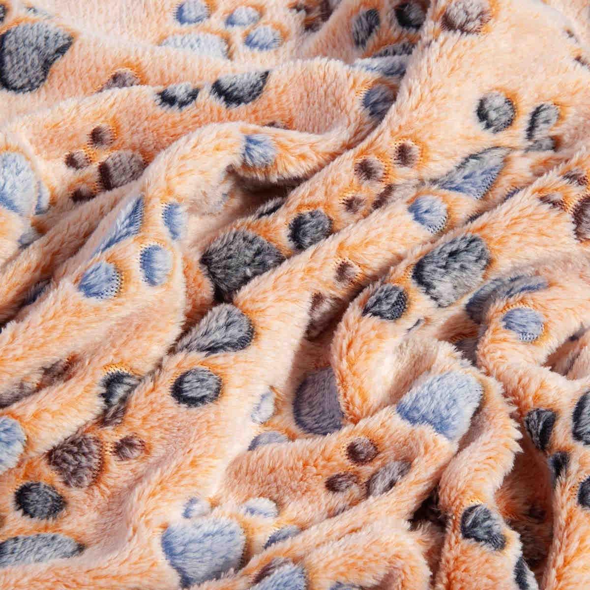 Fluffy Cats Dogs Blankets, 1 Pack (Paw)