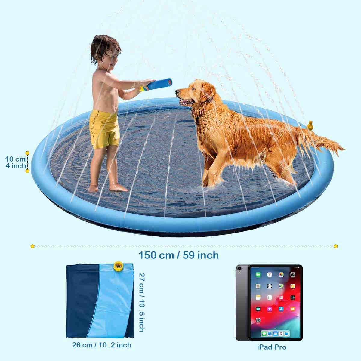 Thickened Splash Water Mat for Dogs, Summer Fun Water Toys for Dogs