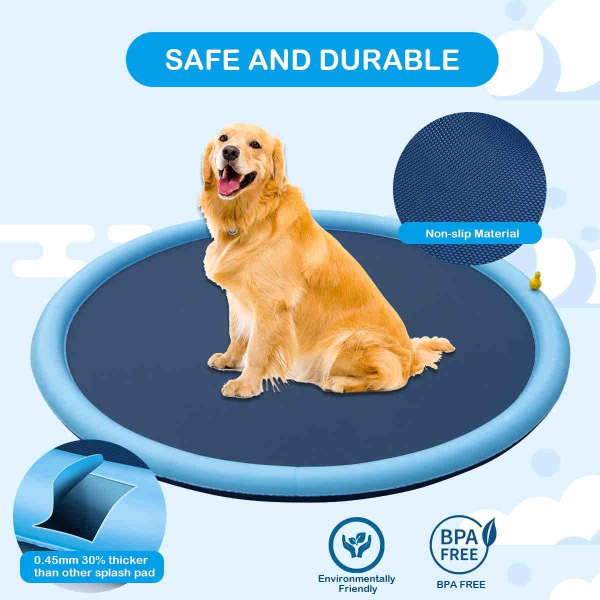 Thickened Splash Water Mat for Dogs, Summer Fun Water Toys for Dogs
