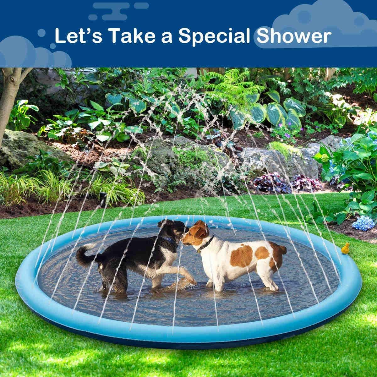 Thickened Splash Water Mat for Dogs, Summer Fun Water Toys for Dogs
