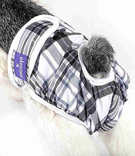 Washable Female Dog Diapers, Reusable Doggy Diapers, 3 Pack (Grid)