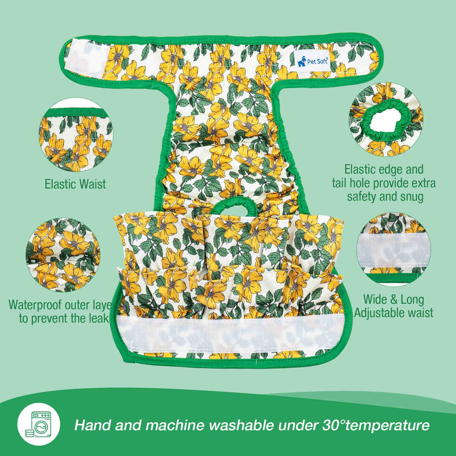Washable Female Dog Diapers, Reusable Doggy Diapers