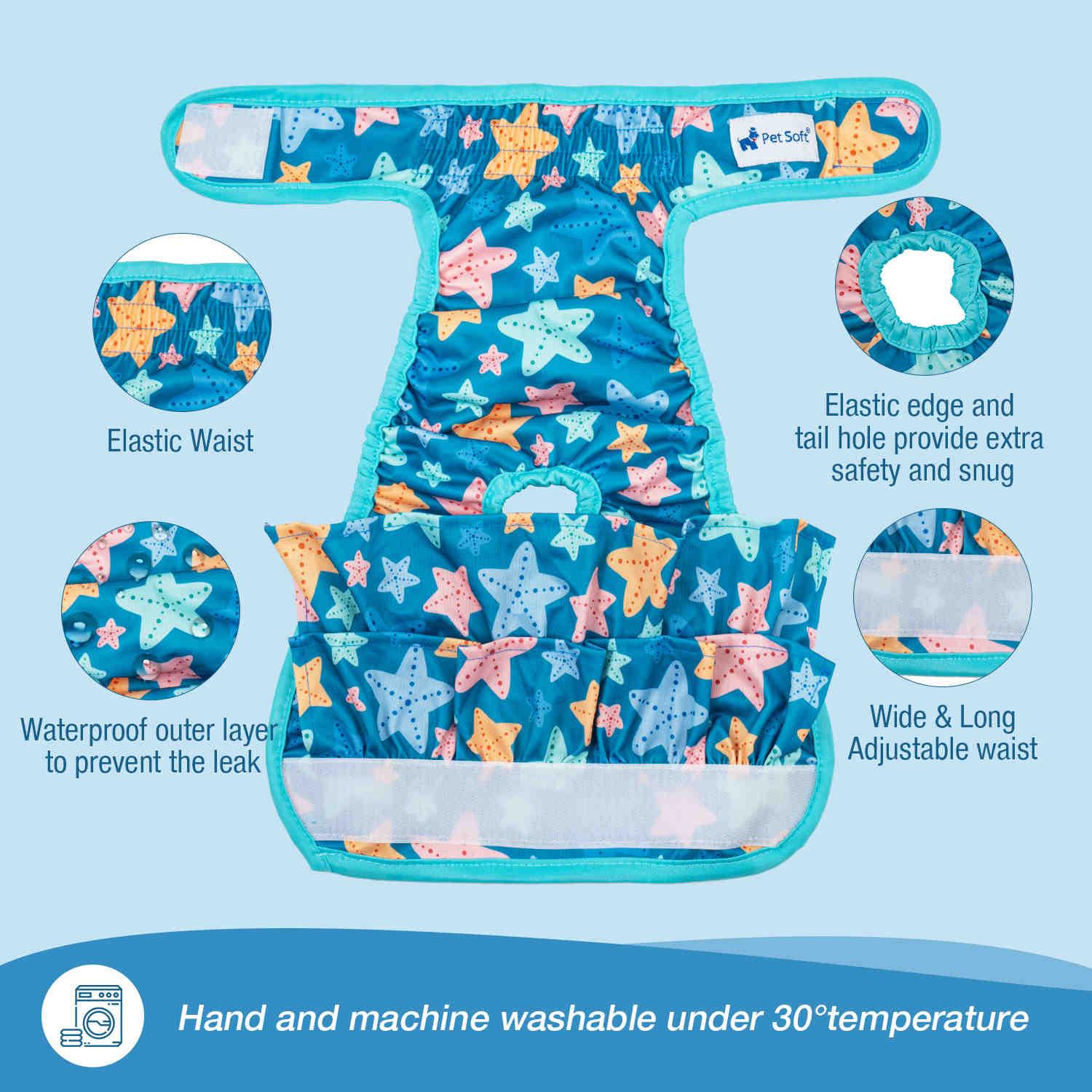 Washable Female Dog Diapers, Reusable Doggy Diapers