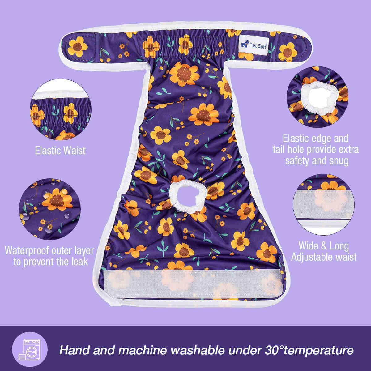 Washable Female Dog Diapers, Reusable Doggy Diapers