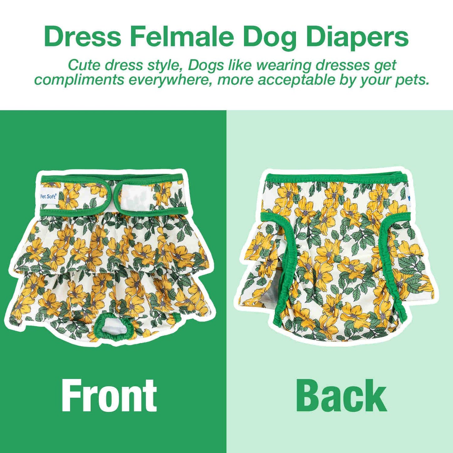 Washable Female Dog Diapers, Reusable Doggy Diapers