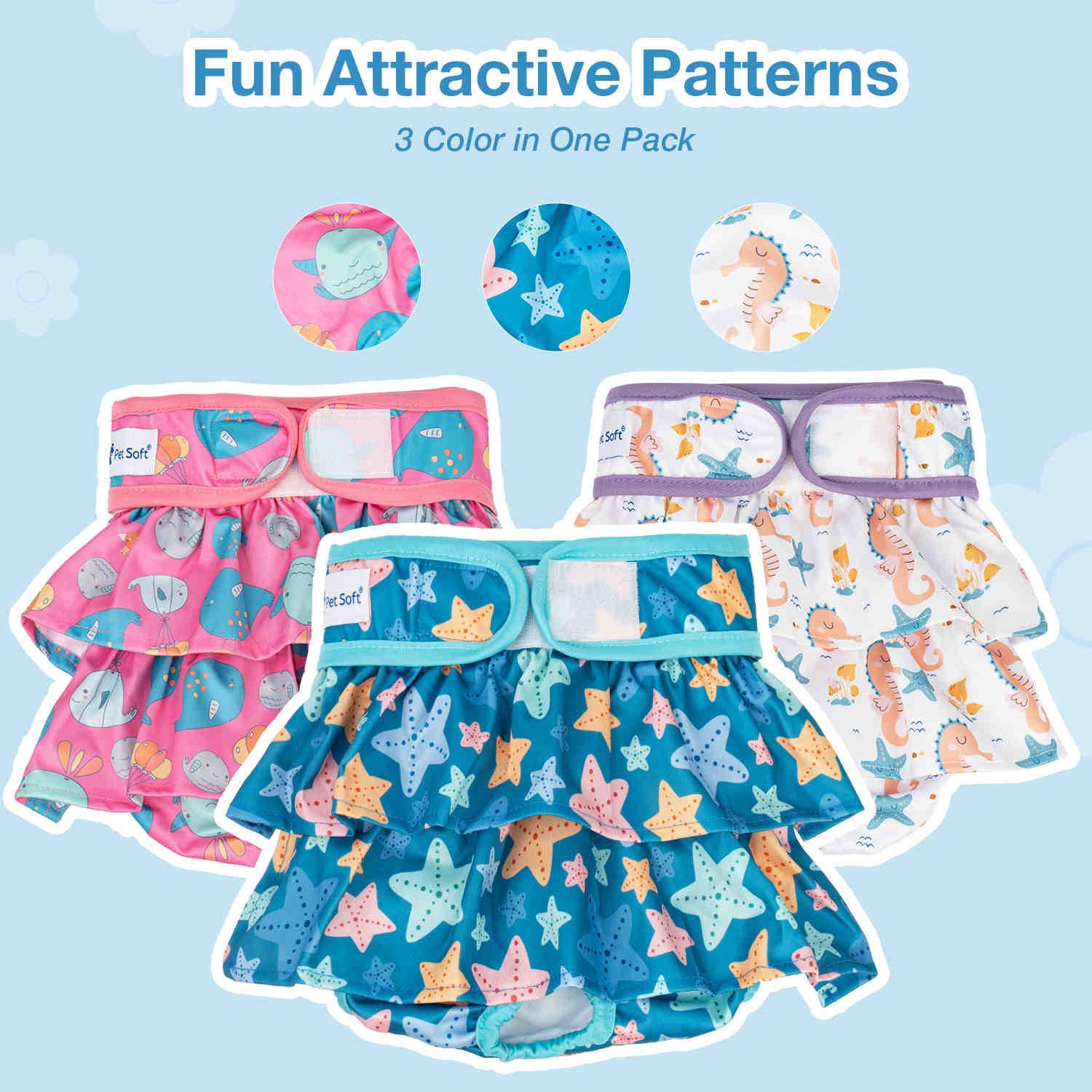 Washable Female Dog Diapers, Reusable Doggy Diapers